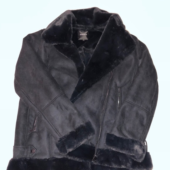 Dynamite Faux fur suede Moto jacket - Picture 3 of 4